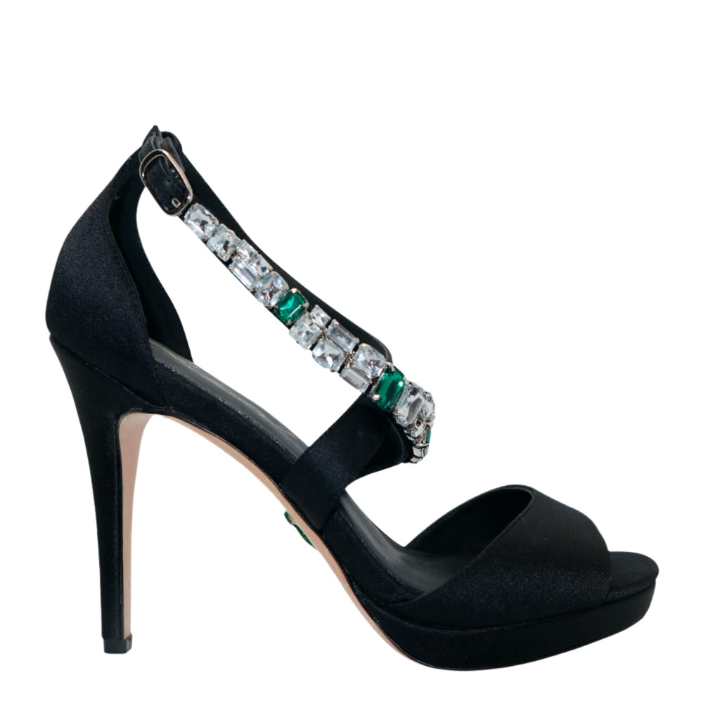 Michaela V Athena Black Crystal Pumps