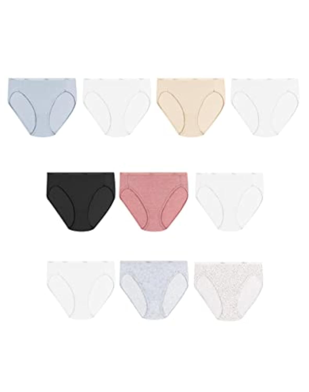 Hanes Women's Underwear Pack, 10-Pack, Full-Coverage Cotton Blend Panties, Moisture-Wicking Underwear for Women