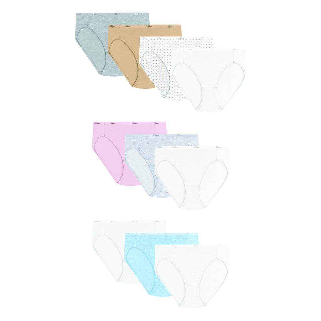 Hanes Women's Underwear Pack, 10-Pack, Full-Coverage Cotton Blend Panties, Moisture-Wicking Underwear for Women