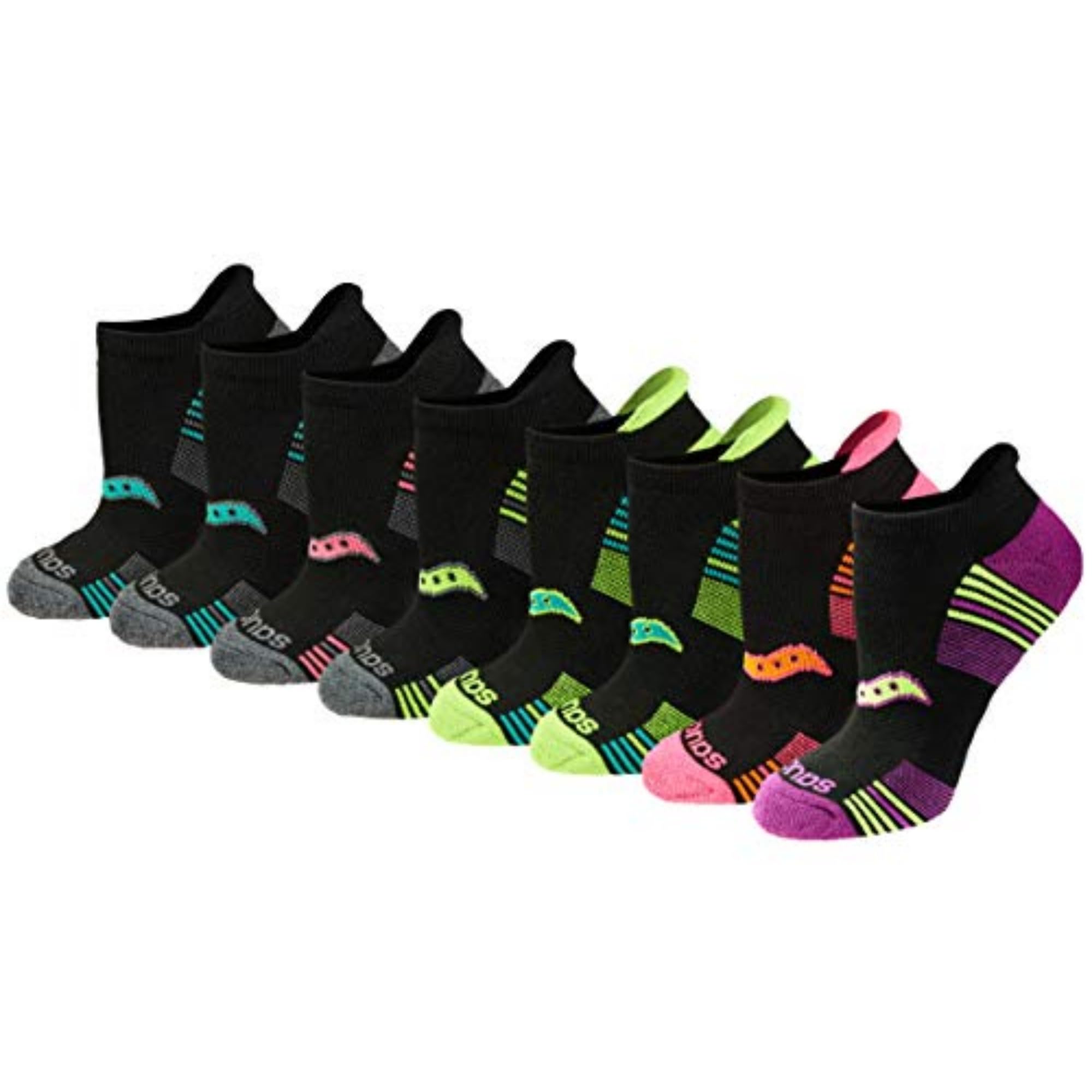Saucony Women's RunDry Performance Heel Tab Athletic Socks, Available in S-L (8, 16, 24 Pairs)