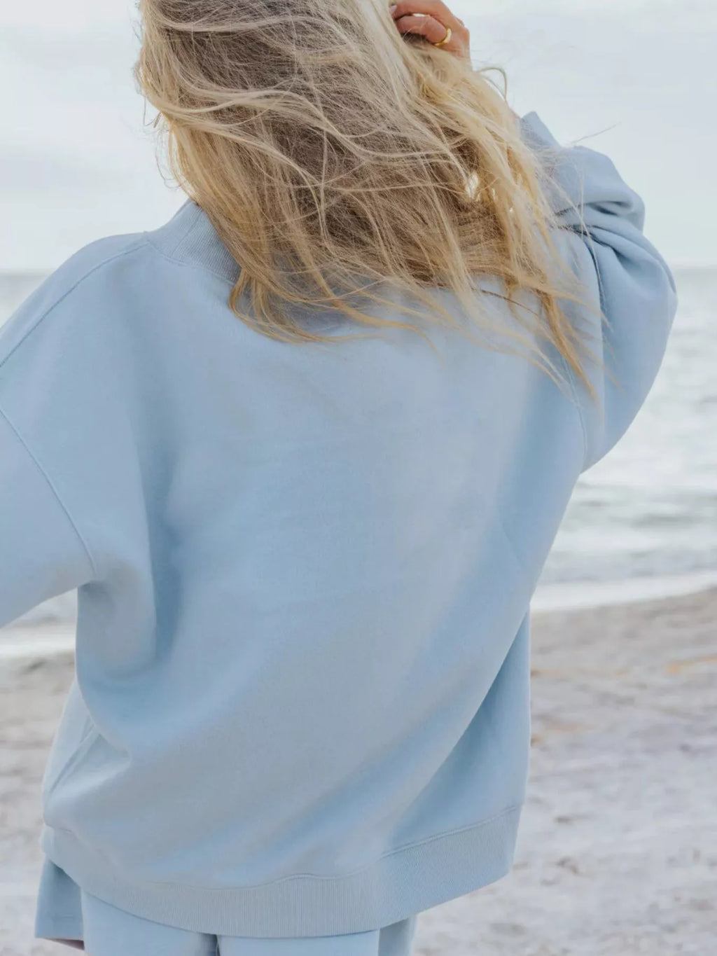 Relaxed Fit Round Neck Sweatshirt and Shorts Set