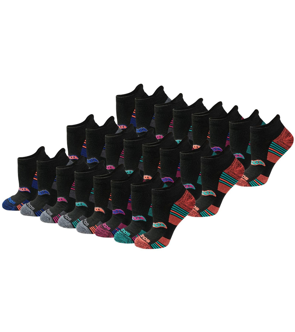 Saucony Women's RunDry Performance Heel Tab Athletic Socks, Available in S-L (8, 16, 24 Pairs)