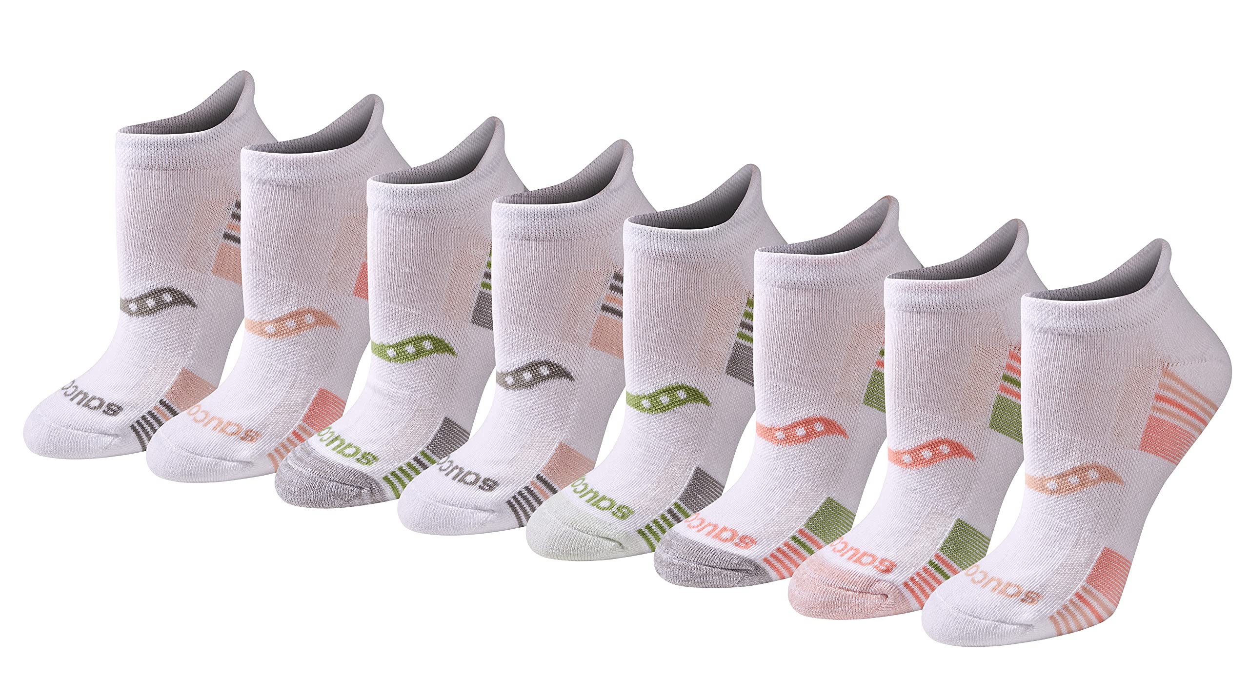 Saucony Women's RunDry Performance Heel Tab Athletic Socks, Available in S-L (8, 16, 24 Pairs)