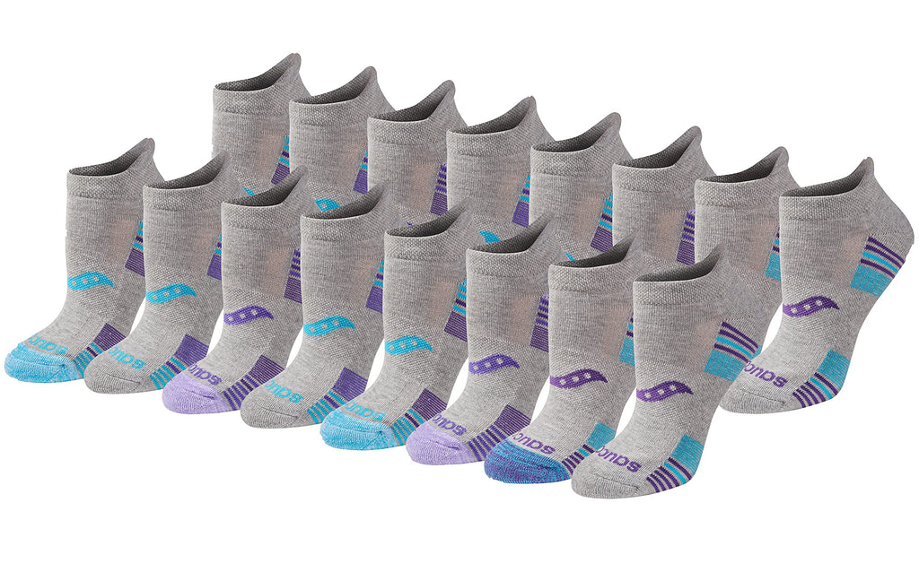 Saucony Women's RunDry Performance Heel Tab Athletic Socks, Available in S-L (8, 16, 24 Pairs)