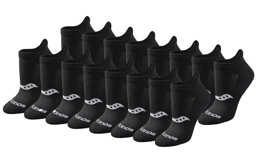 Saucony Women's RunDry Performance Heel Tab Athletic Socks, Available in S-L (8, 16, 24 Pairs)