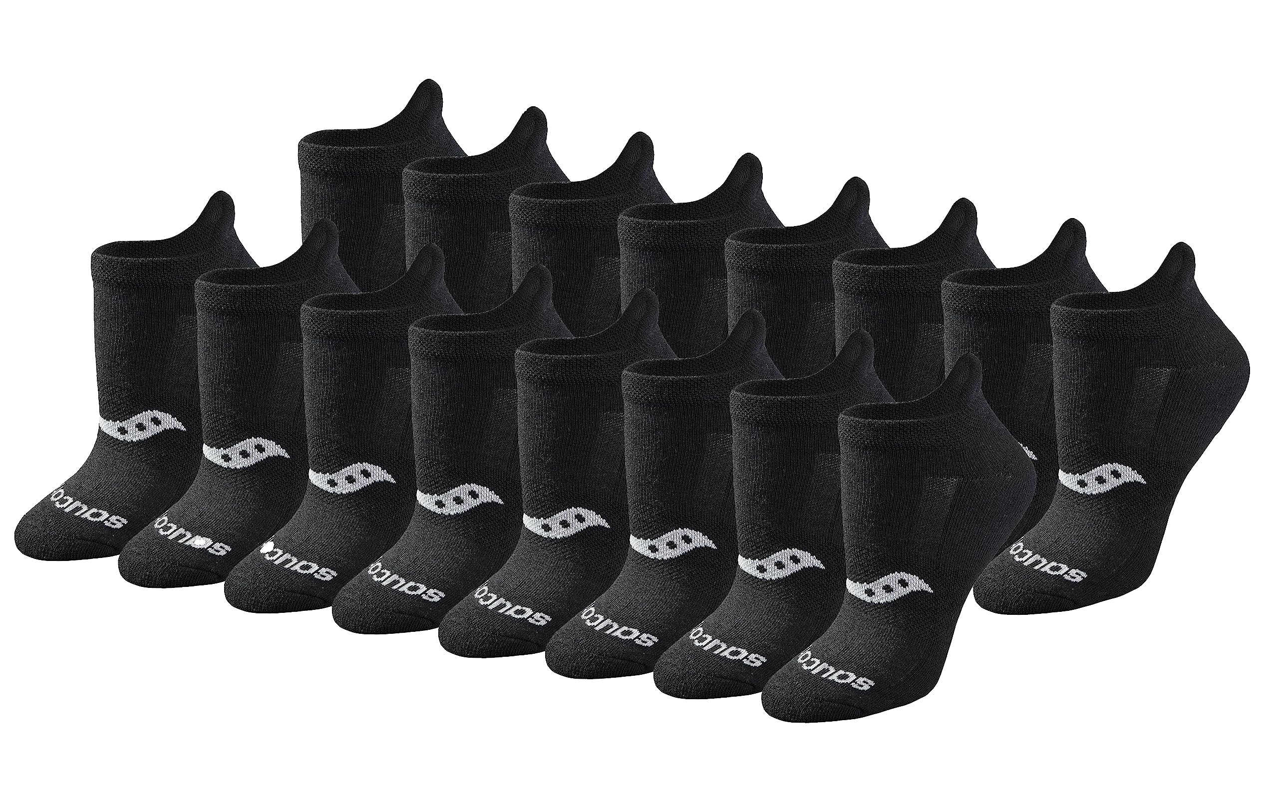 Saucony Women's RunDry Performance Heel Tab Athletic Socks, Available in S-L (8, 16, 24 Pairs)