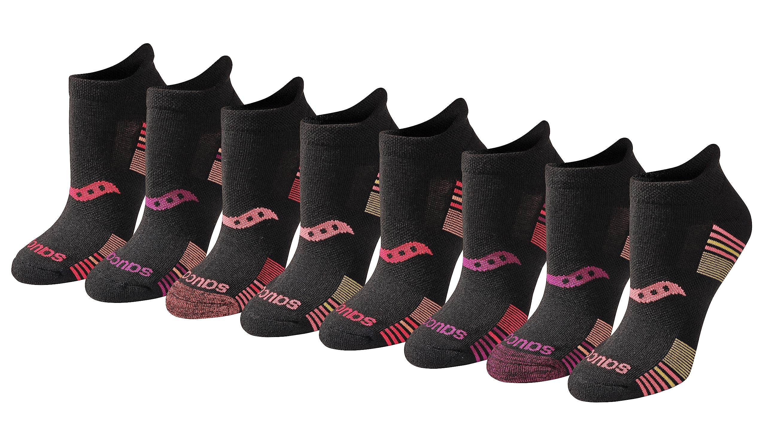 Saucony Women's RunDry Performance Heel Tab Athletic Socks, Available in S-L (8, 16, 24 Pairs)