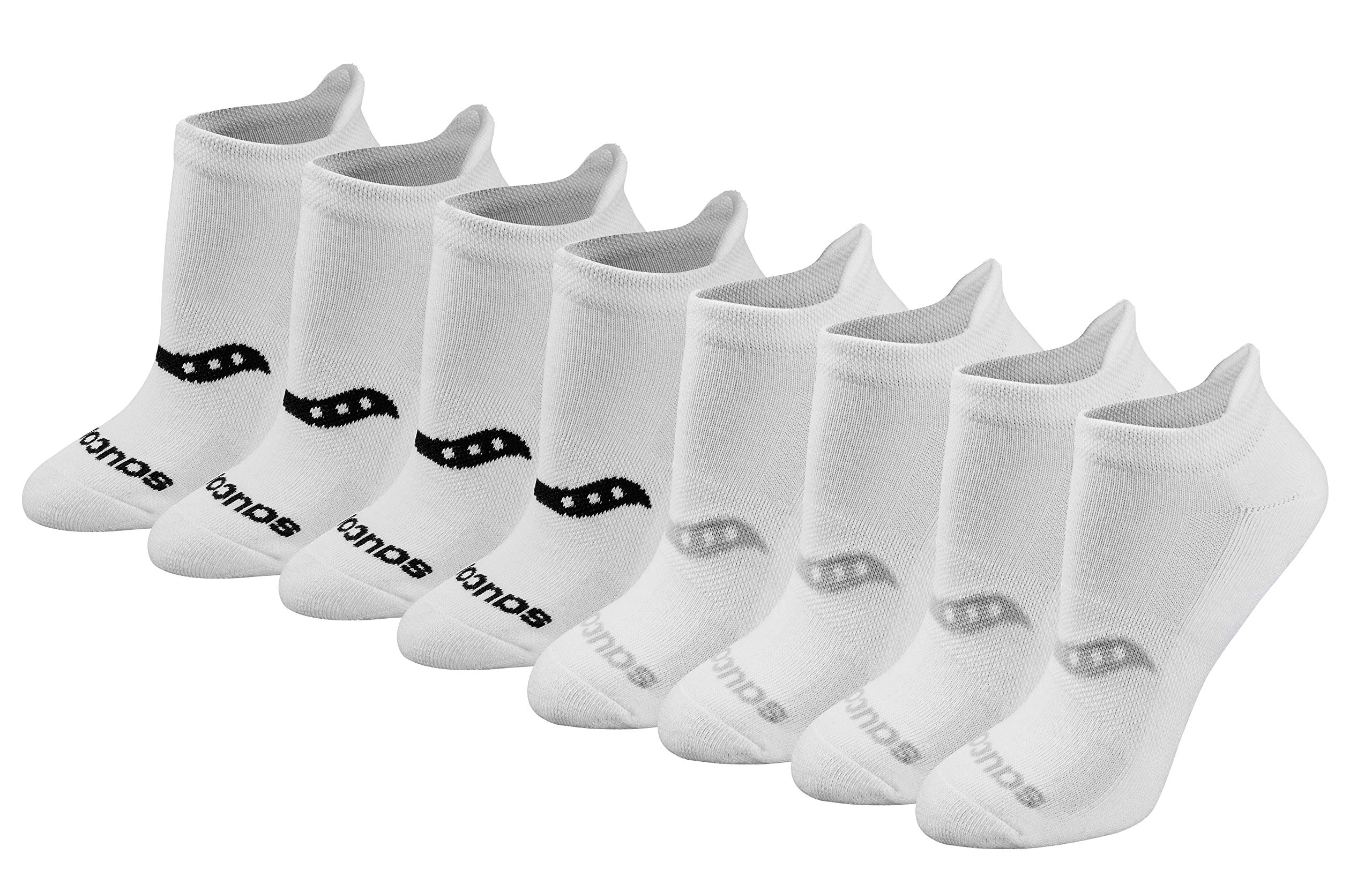 Saucony Women's RunDry Performance Heel Tab Athletic Socks, Available in S-L (8, 16, 24 Pairs)
