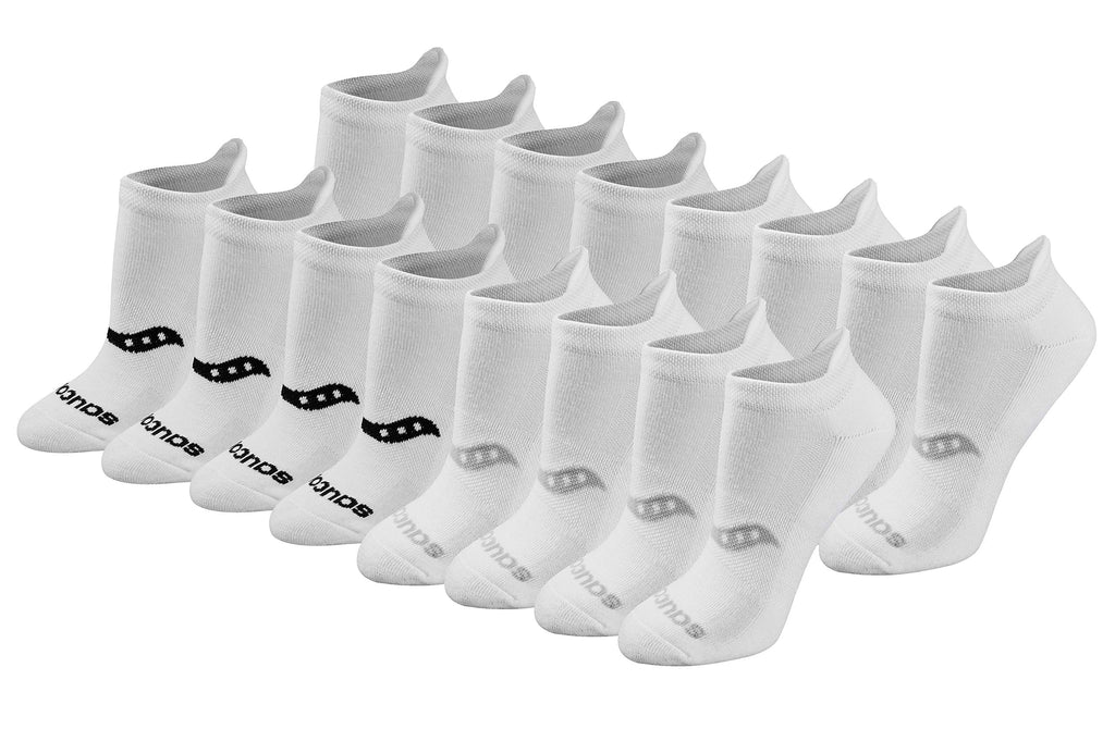 Saucony Women's RunDry Performance Heel Tab Athletic Socks, Available in S-L (8, 16, 24 Pairs)