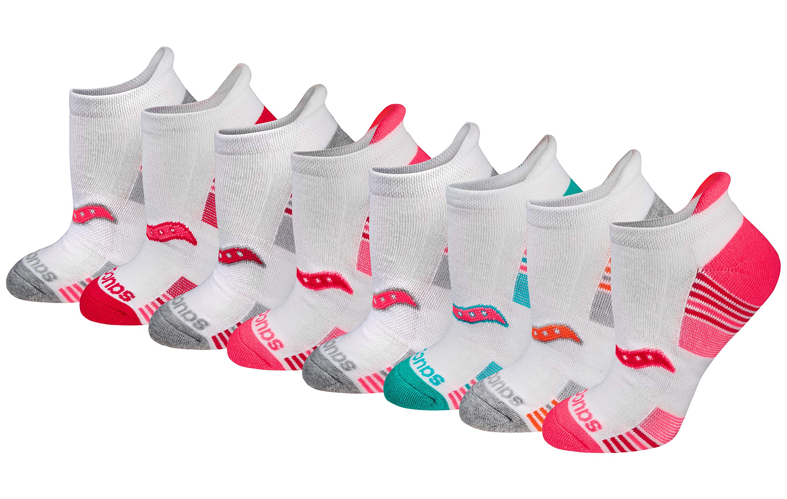 Saucony Women's RunDry Performance Heel Tab Athletic Socks, Available in S-L (8, 16, 24 Pairs)