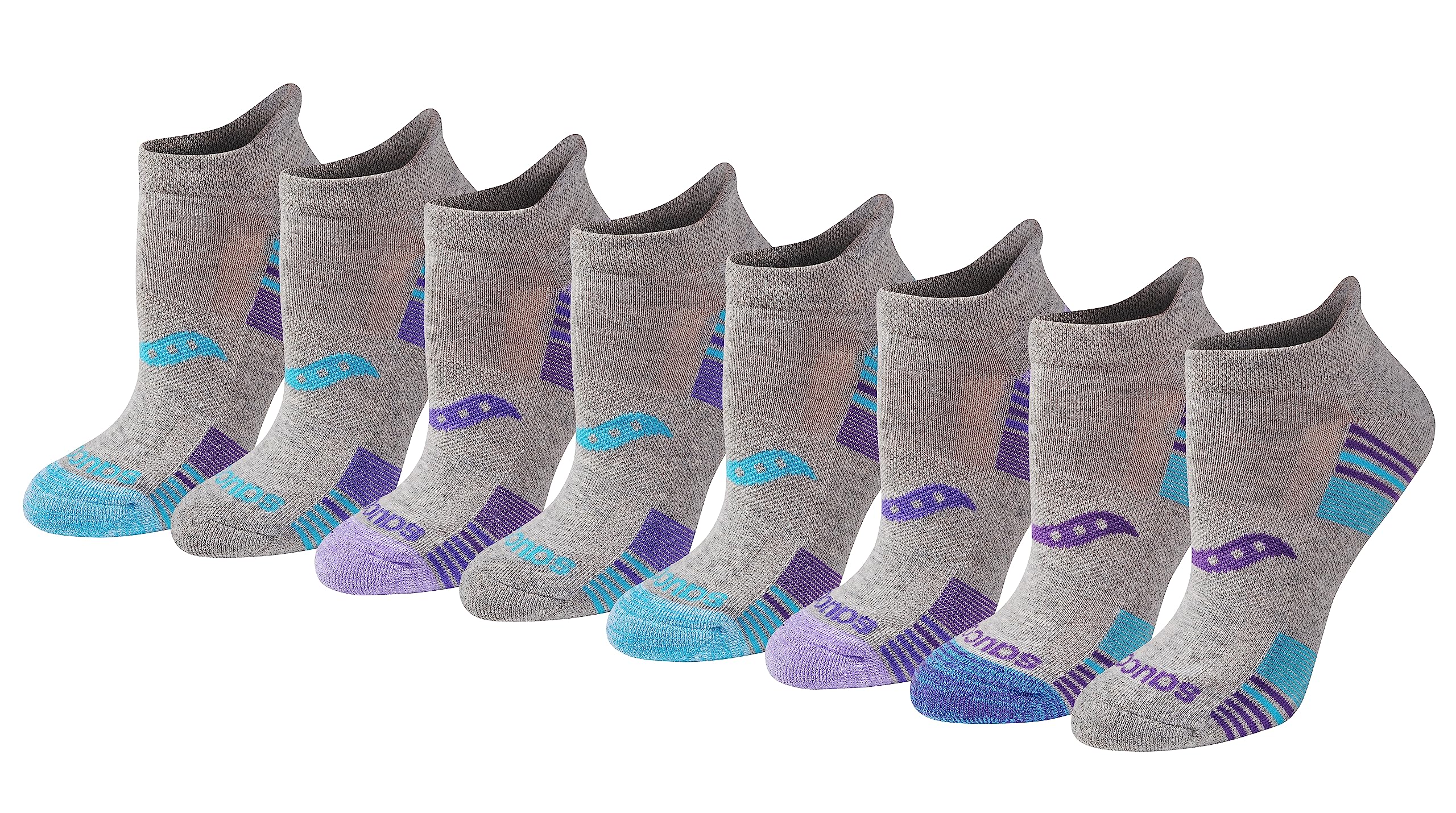 Saucony Women's RunDry Performance Heel Tab Athletic Socks, Available in S-L (8, 16, 24 Pairs)