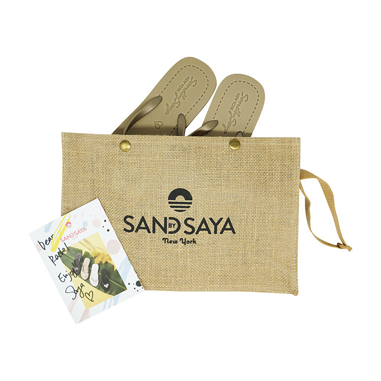 Smith - Gold Leaves Rhinestone Flat Flip Flops Sandal