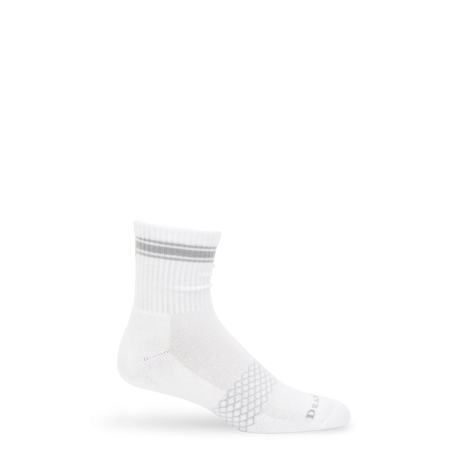 White/Grey Quarter Crew Women's Socks