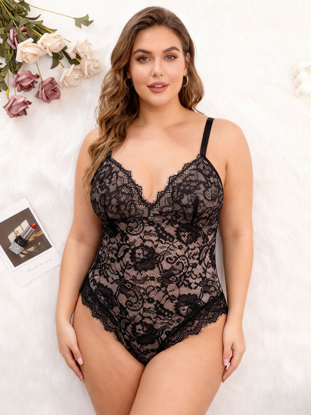 Sexy Sling Lace Shapewear Bodysuit Plus Size Underwear Butt Lifting Tummy Control Waist Trainer Corset