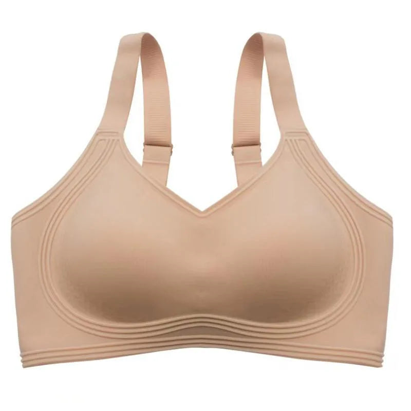 Women's Wire-free Seamless Bra Solid Color Full Cup Thin Molding Underwear Seamless Push-up Comfortable Underwear