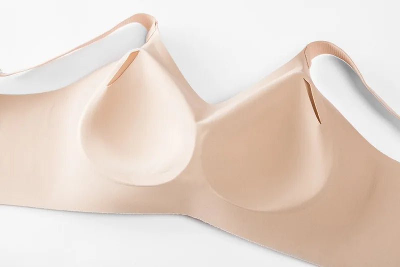 Women's Wire-free Seamless Bra Solid Color Full Cup Thin Molding Underwear Seamless Push-up Comfortable Underwear