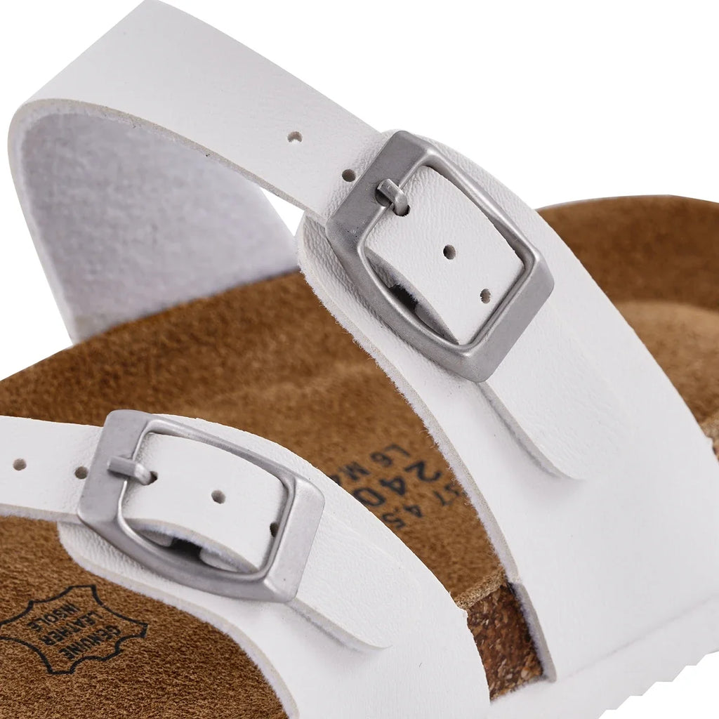 Natural Leather Buckle Sandals For Women Non Slip Outdoor Beach