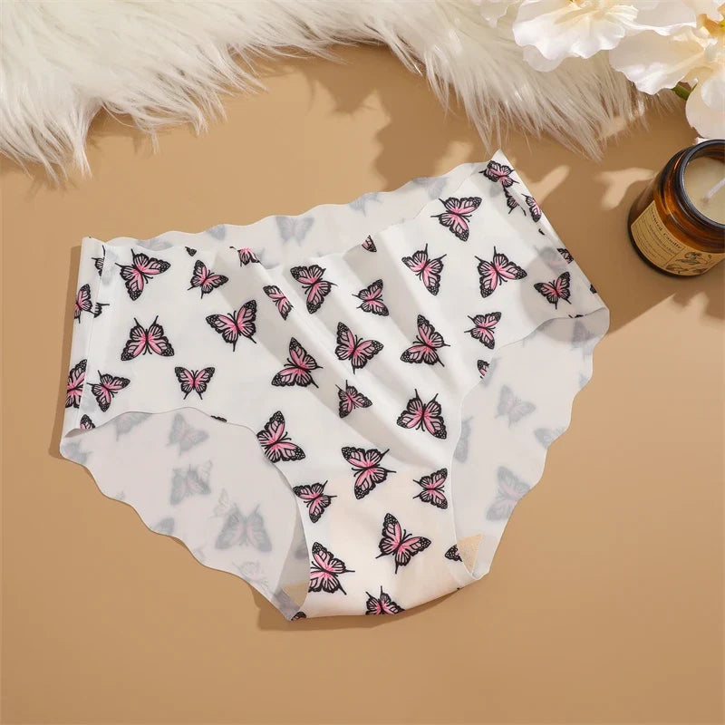 3Pcs Seamless Women's Panties S-XXL Sexy Butterfly Briefs Fashion Leopard Heart Breathable Female Comfortable Cozy Sexy Lingerie