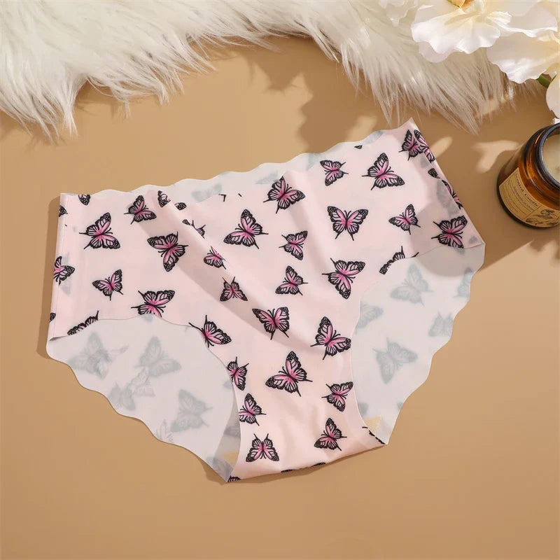 3Pcs Seamless Women's Panties S-XXL Sexy Butterfly Briefs Fashion Leopard Heart Breathable Female Comfortable Cozy Sexy Lingerie