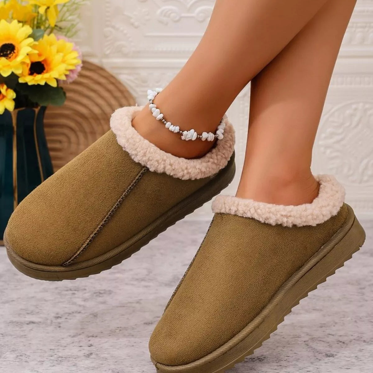 Cozy Plush Lined Clog Slippers