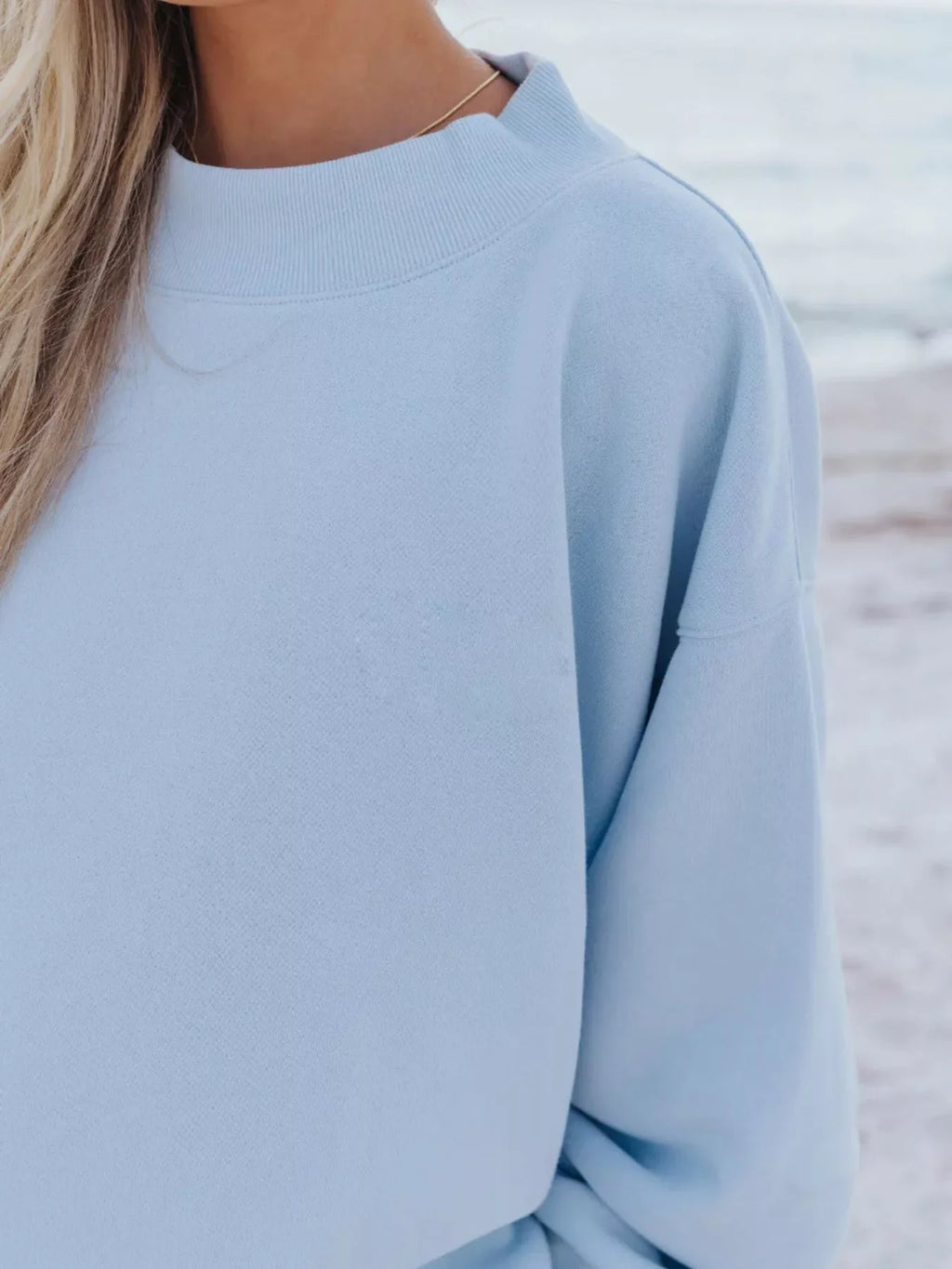 Relaxed Fit Round Neck Sweatshirt and Shorts Set