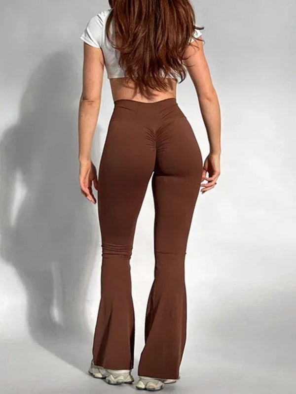 Women's High-Waist Flare Yoga Leggings - Butt Lift & Tummy Control