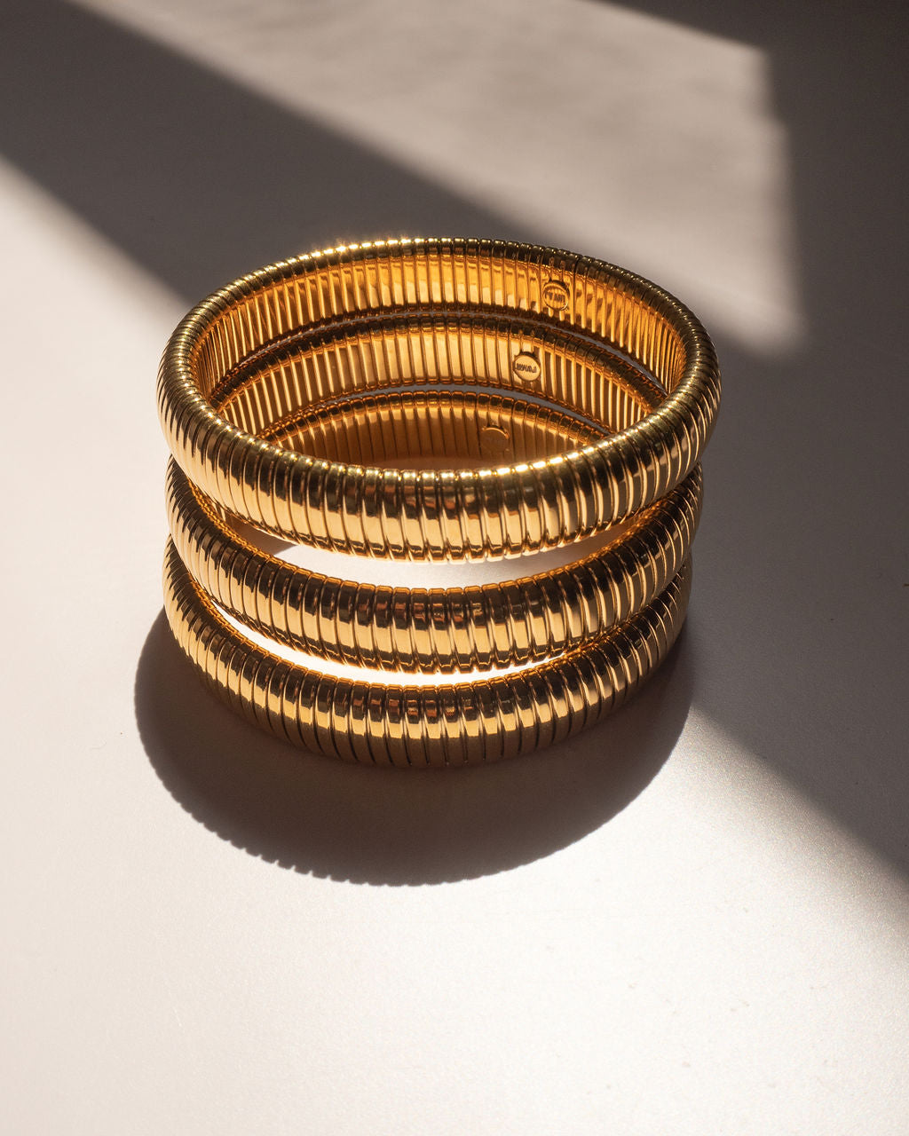 Flex Snake Chain Bracelet- Set of 3 (12mm wide)- Gold